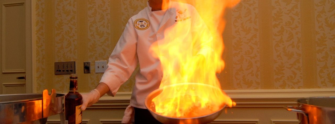 A cooking man